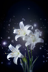Obraz na płótnie Canvas white lily flower. Fantasy floral. AI generated
