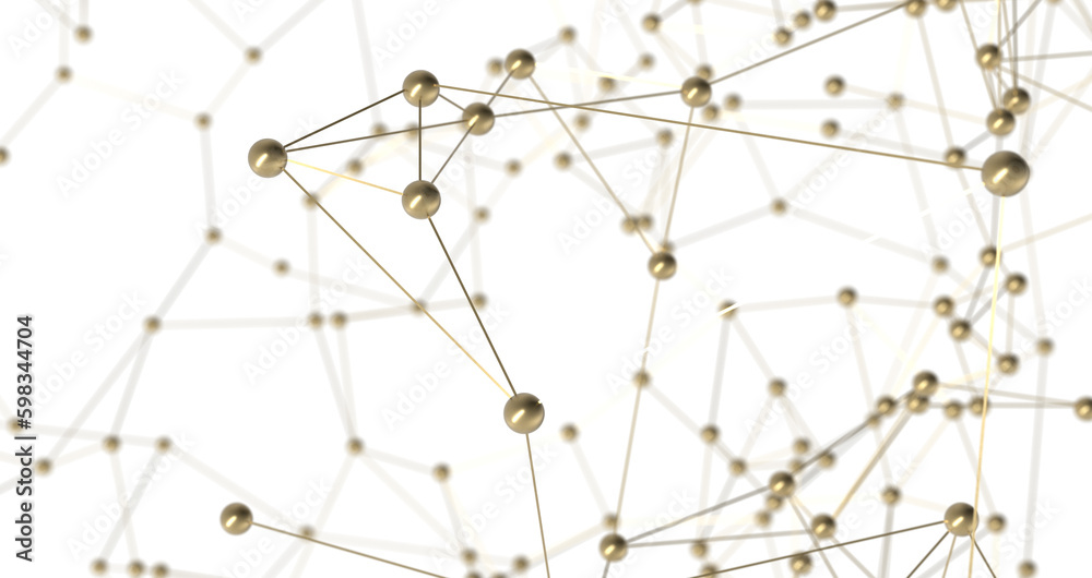 Poster Futuristic geometric double data flow background with connecting dots and lines. Abstract digital  PNG transparent
