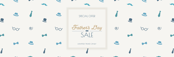 Father's Day sale banner. Modern minimal design.