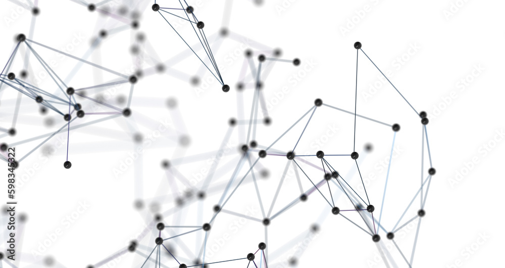 Poster Futuristic geometric double data flow background with connecting dots and lines. Abstract digital  PNG transparent