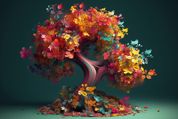 colorful abstract tree