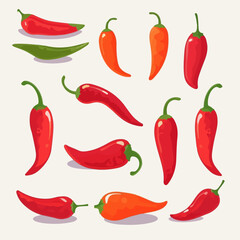 These vector chili peppers will add some flavor to your product designs