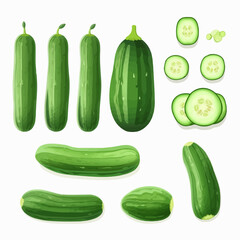 An adorable pack of emoji-style cucumber stickers to add some fun to your projects.