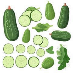 A pack of cucumber icons with a metallic sheen for a more luxurious look.