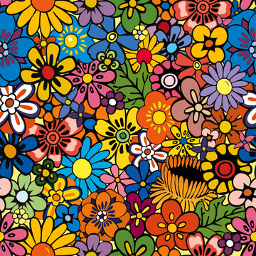 colorful repeating floral background