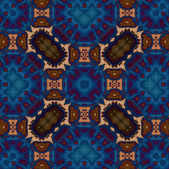 Square seamless patterns. Woven wonderful digital patterns. Modern fashion. Kaleidoscope