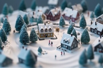 Christmas miniature decoration, Generative AI