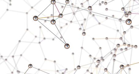 Motion of digital data flow. Communication and technology network concept with moving lines and dots PNG transparent