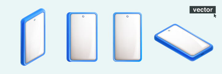 Smartphone isometric mockup isolated realistic design. Realistic 3D objects.