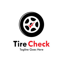 Tire check design logo template illustartion