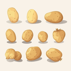 Obraz premium Pack of potato stickers with a hand-drawn texture for an organic feel.