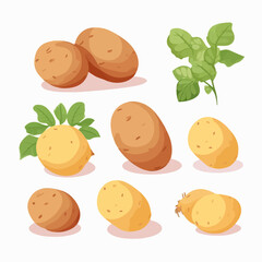 Pack of potato stickers with a matte finish and subtle shadows for a refined aesthetic.