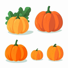 Decorate your seasonal greeting cards with these festive and heartwarming pumpkin stickers in vector format.