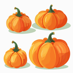 Vector illustration of a pumpkin surrounded by fall leaves for an autumn vibe.