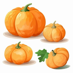 Vector illustration of a pumpkin with a smiling face, perfect for kids' designs.