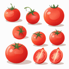 Decorate your kitchen accessories with these delightful tomato stickers in vector format.