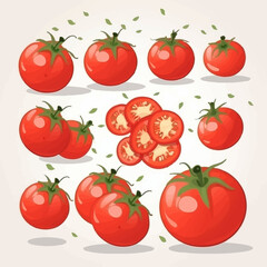 Add a touch of playfulness to your designs with these whimsical tomato stickers in vector format.