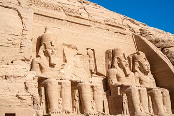 Foto op Plexiglas Statues of Ramses II at the entrance to the Abu Simbel temple in Egypt © Marco Bonomo