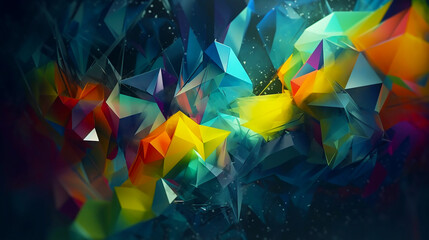 abstract crystal colorful background design colors, ai generative