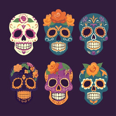 Día de Muertos skull collection, cinco de mayo festival skull collection
