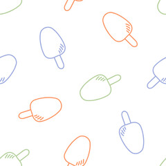 Seamless pattern with colorful outline icecream