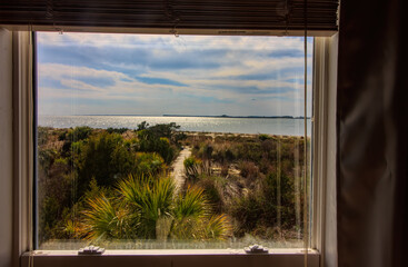 Path to Beach Through Window