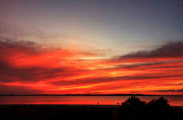 People Enjoying Carolina Sunset