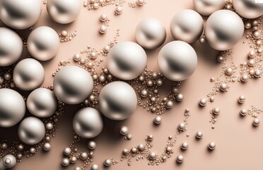natural and decorative round pearl jewelry banner a stone for bead generative ai