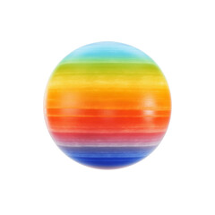 Cartoon styled fantasy planet with stripes isolated on background