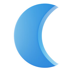 Cartoon style blue moon isolated isolated on background