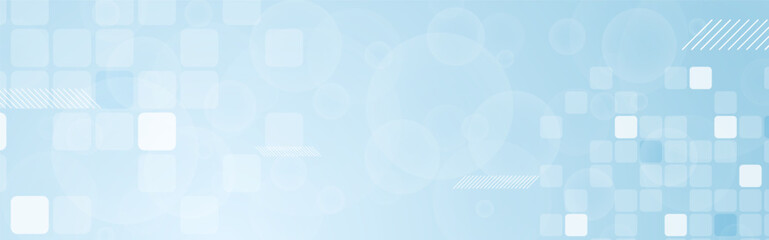 Abstract tech banner with blue glossy mosaic squares pattern. Vector geometric background