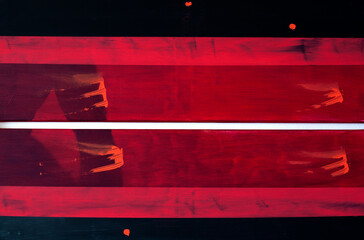 2 abstract hand painted canvases for wall decoration, living room, office. Red and Black background with modern elements