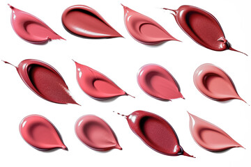 Various shades of lip glosses isolated on a white background. - obrazy, fototapety, plakaty