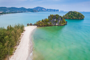 A bird's-eye view of the beautiful beach in Krabi Province,Thailand.