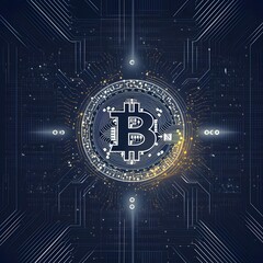 bitcoin futuristic design by generative ai