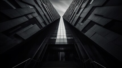 Naklejka premium The use of strong vertical lines and dramatic angles creates a sense of drama and intrigue. AI generated
