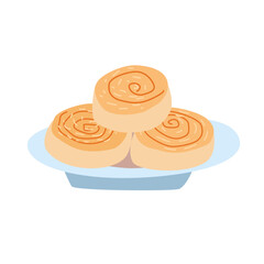 cinnamon buns illustration on a hand drawn style Generative AI