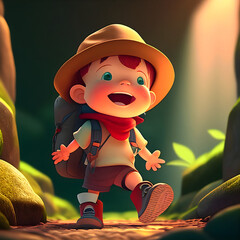 Credible_Solo_Hiking_smiling_volumetric_lighting_happy_and_funn