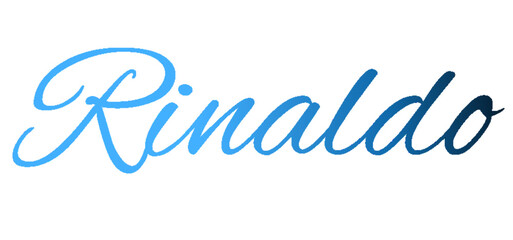 Rinaldo - light blue and blue color - male name - ideal for websites, emails, presentations, greetings, banners, cards, books, t-shirt, sweatshirt, prints

