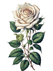 white rose clipart pattern generative ai illustration