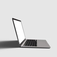 Laptop computer with blank white screen-Premium laptop 3d design