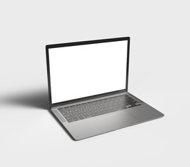 Laptop computer with blank white screen-Premium laptop 3d design