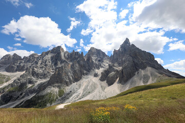 Fototapeta na wymiar Mountains in Northern Italy of mountain range DOLOMITES of European Alps