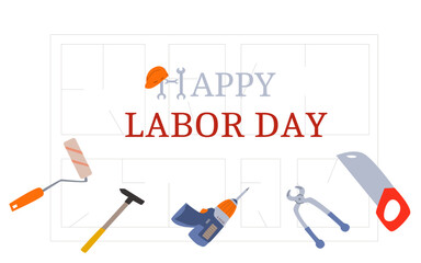 happy labor day banner, card on white paper Generative AI