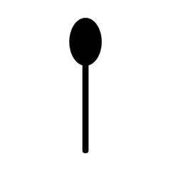Spoon icon isolated on white background. Spoon black pictogram illustration