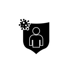 Shield protecting from virus, germs and bacteria icon isolated on transparent background