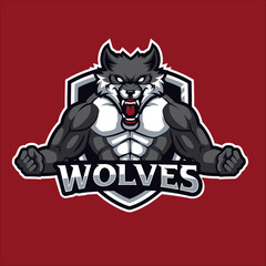 Wolves mascot logo design vector illustration