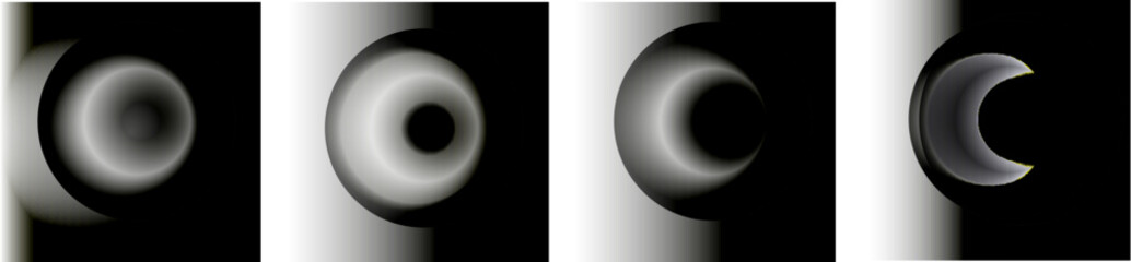 Abstract image of the Birth of the Month. Quadriptych.