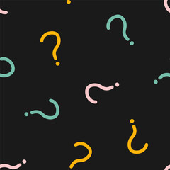 Seamless pattern with colorful question mark