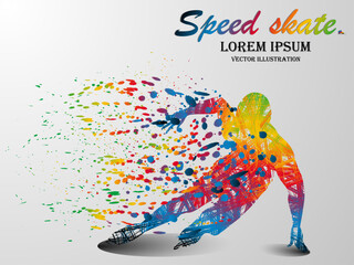 Visual drawing of beautiful sport speed ice skate game, abstract colorful vector illustration, healthy lifestyle and sport concepts, set 2 of 2